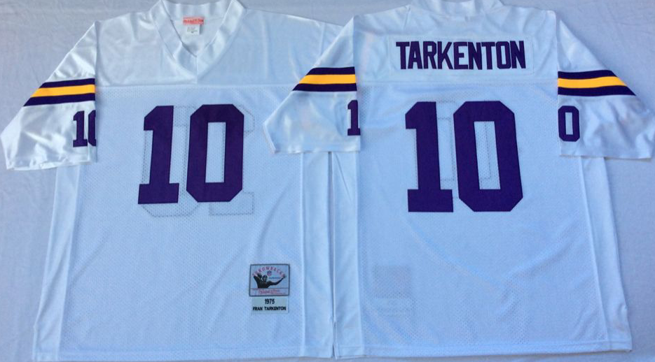 Men NFL Minnesota Vikings #10 Tarkenton white Mitchell Ness jerseys